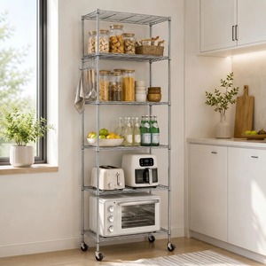 Modern 6 Layer <b>Kitchen</b> Rack Silverware Utensil <b>Storage</b> Organizer <b>Shelf</b> Stainless Steel Multi Tier <b>Kitchen</b> Stand At Low Price - Product Image 1