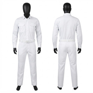 Sales Blackhardson <b>Security</b> Uniform Premium Quality Polyester Cotton 180 GSM White Shirt <b>Trouser</b> Set Custom Logo Duty Unisex All - Product Image 1