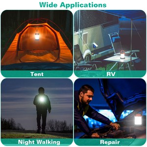 Lanterne de camping LED portable rechargeable par USB Lampe de tente pliable pour l'urgence extérieure pour la randonnée Pêche Camping - Product Image 6