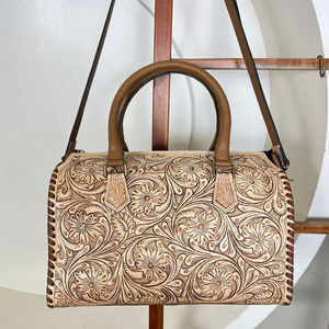 Bolso de lona de cuero de vaca hecho a mano de diseñador de cuero genuino para Unisex al por mayor bolsa de viaje de fin de semana - Product Image 5