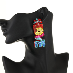 Pendientes de Estilo Huggie con Cuentas de Corazón Rojo Vintage Bohemio, Pedrería de Colores, Joyería de Moda para Fiestas y San Valentín - Product Image 5