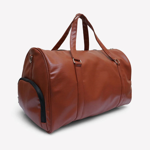 <b>Leather</b> Weekender Duffel <b>Bag</b> Zipper Closure Travel Durable Unisex Brown Duffel <b>Bags</b> - Product Image 4