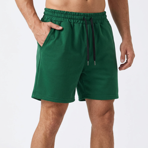 Pantalones Cortos Bermuda de Algodón Verde Sólido para Hombre, Cintura Media, Cordón Ajustable, Logotipo Frontal, Ropa Casual, Bolsillos, Tejido Transpirable, Bangladesh - Product Image 6