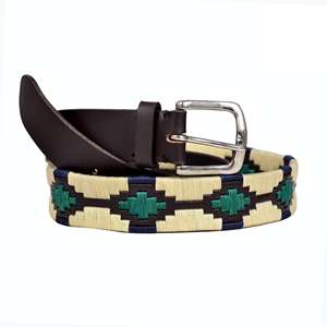 Ceinture POLO BELT, ceinture argentine, cuir de vachette pleine fleur 100%, boucle en laiton durable - largeur 32 mm, épaisseur 4 mm, couleur tan noir - Product Image 6