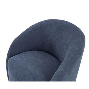 Poltrona Girevole Blu in Bouclé, 1 Pezzo, in Legno Massello, Resistente, Stile Contemporaneo, Seduta d'Accento per Soggiorno, Arredamento di Lusso - Product Image 4