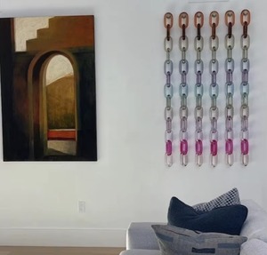 Chaîne décorative en résine colorée de haute qualité et durable, technique de moulage irrégulière, artisanat en résine pour la décoration artistique de la maison - Product Image 6