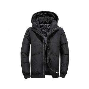 Chaqueta Varsity Negra Personalizada de Alta Calidad para Hombre, Abrigo de Invierno Cálido para Adultos, Cuello Alto Casual con Cierre de Cremallera y Letras - Product Image 3