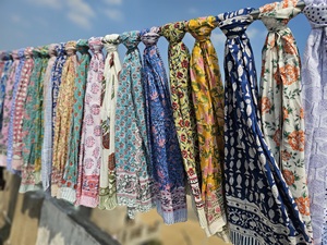Wholesale Hand Block Sustainable Handmade <b>Sarong</b> Sanganeri Block Print 100% Cotton Pareo Exporter Women Cotton Sanganeri Pareo - Product Image 1