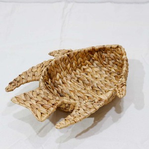 Handwoven Water Hyacinth Fish-Shaped Durable Eco-Friendly Multifunction 2-Layer Storage <b>Tray</b> for <b>Kitchen</b> & Bathroom - Product Image 1