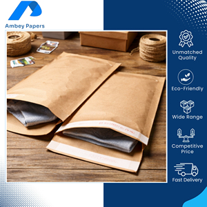 Sobres de papel kraft personalizados, recubiertos por una sola cara, reciclables y de la más alta calidad, para embalaje de mensajería desde India. - Product Image 5