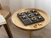 Nouveau jeu de Tic Tac Toe en marbre poli, très populaire - Cadeau d'anniversaire moderne et luxueux pour enfants, plateau en pierre fait main de haute qualité