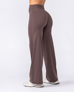 Women’s High Waisted <b>Flare</b> <b>Leggings</b> Wholesale Custom Yoga Pants Gym Workout Wide Leg Fitness <b>Leggings</b> OEM ODM Activewear - Product Image 5