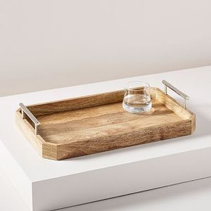 Bandeja de Madera de Primera Calidad con Asa en Forma de Arco, Diseño Duradero y Contemporáneo para Servicio de Alimentos y Decoración - Product Image 6