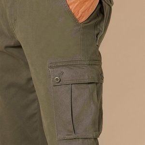 กางเกงคาร์โก้ผู้ชายทรงสลิมฟิตผ้าน้ำหนักเบาและความยืดหยุ่นในการสร้างแบรนด์ดีไซน์แบบมีหลายกระเป๋า - Product Image 3