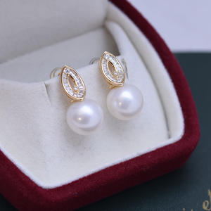 Freshwater 9-10mm S925 <b>Silver</b> Women's <b>Earrings</b> Strong Light Purple <b>Pearl</b> with Fine Flaws Minimalist Design Earstuds - Product Image 2