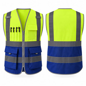 Chaleco de Trabajo Profesional Reversible y Transpirable para Adultos, Uniformes de Seguridad de Verano con Franjas Reflectantes y Bolsillos para Herramientas - Product Image 1