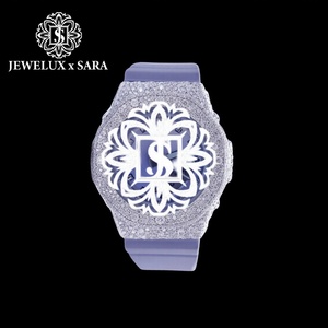 Reloj de Pulsera Elegante de Caucho con Diamantes Mossinate Gris de Primera Calidad, Reloj de Pulsera Elegante de Caucho con Diamantes Mossinate Blanco - Product Image 1