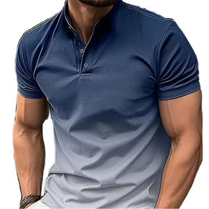 T-shirts décontractés pour hommes en jersey Spandex-Polyester à séchage rapide, imprimés, vente en gros, mode estivale - Product Image 1