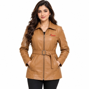 Chaqueta de Cuero para Mujer, Elegante y de Alta Calidad, Diseñada con Materiales Duraderos y Detalles Modernos para un Uso Diario Cómodo - Product Image 1
