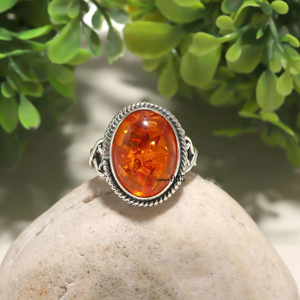Bague en argent ambre de la Baltique, argent sterling 925, bijoux faits à la main, fournisseur en gros - Product Image 1