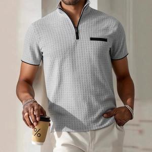 Nouveau polo d'été pour homme, couleur unie, confortable, col à revers, manches courtes, décontracté, tendance, polo homme à la mode - Product Image 4
