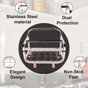 Stainless Steel Chakla Belan Stand <b>Rolling</b> Pin Tawa Chimta Holder Durable Kitchen Organizer <b>Rack</b> - Product Image 2