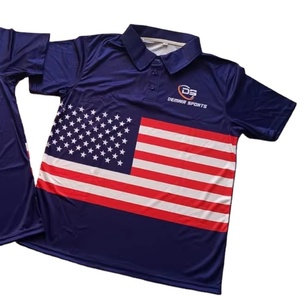 Tissu tricoté respirant patriotique promotionnel pour chemise à manches courtes, style 3 boutons - Product Image 1