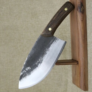 Couteau à viande forgé à la main en acier Damas, style Viking, éco-responsable, à lame pleine, hachoir de boucher ambidextre - Product Image 4