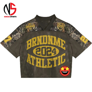 ผู้ผลิตเสื้อฟุตบอลตาข่ายวินเทจ NURAK แบบสั่งทำพิเศษ เสื้อถักตาข่ายคอวีทรงครอปทรงบ็อกซี่ เสื้อฟุตบอลตาข่ายผู้ชาย ปี 2026 - Product Image 5