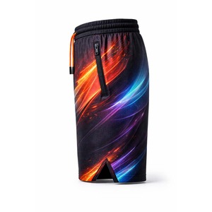 Pantalones Cortos Deportivos Sublimados Personalizados de la Marca Dravelle para Hombre, Pantalones Cortos de Malla de Poliéster Transpirable para Juegos con Bolsillos con Cremallera, P - Product Image 4