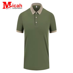 Chemise à manches courtes de qualité supérieure pour le sport et le fitness en plein air, respirante, en toile maillée, avec col à revers, anti-plis, motif imprimé - Product Image 4