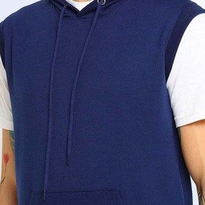 Sudadera con Capucha sin Mangas para Hombre, Color Sólido, Algodón French Terry, Informal, con Bolsillo, Corte Regular, para Otoño - Product Image 6