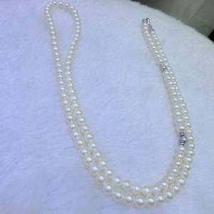 Collier de perles d'eau douce naturelles Zhuji 4-5 mm rondes, presque parfaites, longue chaîne de pull, élégant collier de perles d'eau douce - Product Image 3