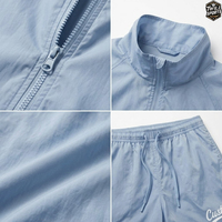 Conjunto de Pantalones Cortos Cortavientos Unisex Personalizados, Ligeros, de Punto Reversible, Transpirables, con Cremallera, para Chándal, Gimnasio, Correr