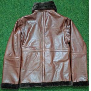 เสื้อแจ็คเก็ตบอมเบอร์หนังแท้สีน้ำตาลสำหรับผู้ชาย พร้อมซับในขนเทียมแบบเชียร์ลิง – เสื้อแจ็คเก็ตบอมเบอร์มีฮู้ดให้ความอบอุ่น เสื้อโค้ทฤดูหนาว - Product Image 2