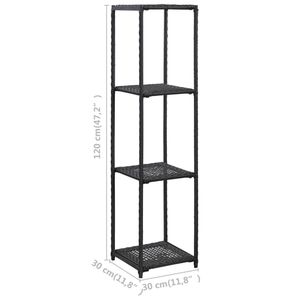 Estante de almacenamiento de ratán polivinílico negro 11,8 "x 11,8" x 47,2" - Product Image 5