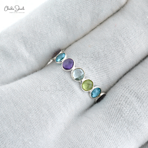Bague en Argent Sterling 925 Faite à la Main avec Pierres Multiples, Bijou Unique et Coloré pour Femme, Idéale pour les Fêtes - Product Image 2