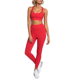 Conjunto Deportivo de 2 Piezas para Mujer, Talla Grande, Sujetador Deportivo de Alta Elasticidad, Leggings de Yoga de Cintura Alta, Transpirables, Ligeros, Lavados - Product Image 1