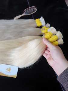 Vente d'usine de 100% cheveux humains Remy Indian Temple Blonde #60 Prix de gros Livraison gratuite pour les commandes de 100kg Offre à durée limitée - Product Image 5