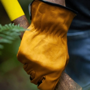 Heavy Duty Abrasion-Resistant Cowhide Grain Leather <b>Driver</b> <b>Gloves</b> Hand Protection for Household & Garden Safety <b>Gloves</b> - Product Image 5
