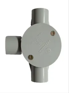 Caja de conexiones de PVC premium de 3 vías, redonda, para cableado eléctrico, gestión de cables y conducción. - Product Image 2