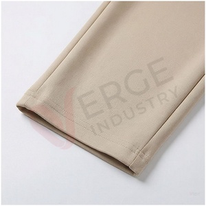 Ensemble de survêtement unisexe beige VERGE INDUSTRY, manches longues, col montant, fermeture éclair sur le devant, couleur unie, respirant, décontracté, pour l'automne - Product Image 6