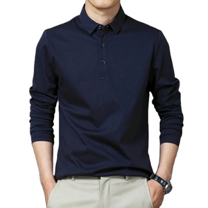 เสื้อโปโลสีพื้นแฟชั่นสำหรับผู้ชายเสื้อโปโลแขนยาวสำหรับฤดูใบไม้ผลิฤดูใบไม้ร่วง - Product Image 6