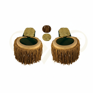 Epaulettes Ceremoniales Personalizados en Verde y Dorado con Flecos Metálicos Premium para Uniformes de Oficiales - Product Image 1