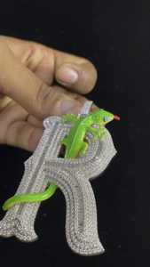 Colgante Personalizado con Letra/Línea de Letras de Plata de Ley 925 Estilo Hip Hop, Colgante con Letra Numérica, Colgante Personalizado con Iniciales de Moissanita - Product Image 5