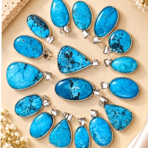 Colgantes de Ágata de Jade Verde Natural, Gemas de Cristal, Hechos a Mano, Ecológicos, Plateados, Irregulares, Semipreciosos F S - Product Image 2