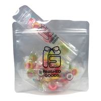 Pochette transparente personnalisée avec fermeture éclair, sac en plastique refermable pour bonbons, en-cas, biscuits, emballage alimentaire