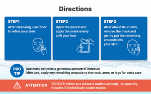 Masque Ampoule Coréen au Collagène Anti-âge, Minimise le Sébum, Équilibrant, Apaisant, Hydratant, Calmante, Éclaircissante - Product Image 6