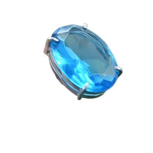 Anillo de Plata de Ley 925 con Cuarzo Azul, Corte Ovalado, Engaste de Garras, Bañado en Oro Rosa, Forma Elegante, Hecho a Mano, Regalo para Mujer - Product Image 3