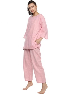 Ropa de Yoga rosa para bebé Súper suave, Color sólido, peso ligero, ajuste holgado, mangas de punto, tela de algodón tejida, moda Simple para el verano - Product Image 2